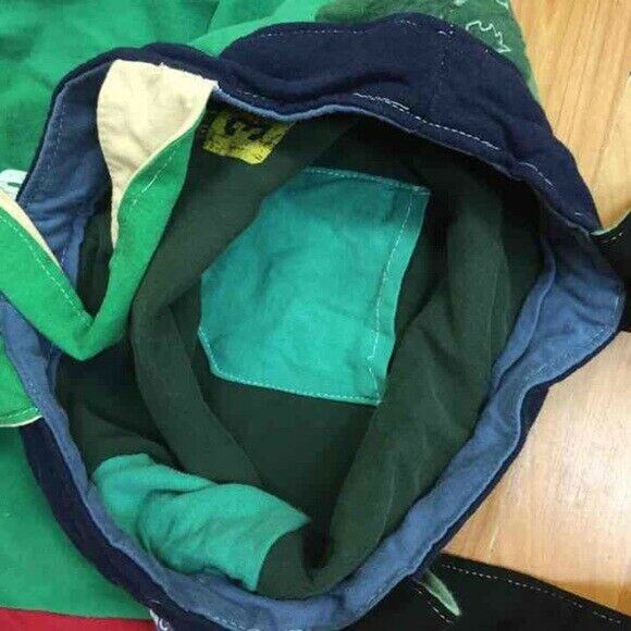 Project Repat Recycled T Shirt Bag Purse Boho Tee Tote Green Blue - Picture 8 of 9